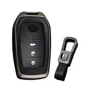 KUNIO Key Cover fit for Toyota Yaris Cross Yaris Hybrid Rav4 Aygo CHR Prius Land Cruiser 200 Crown Key Protection Metal Key Cover Key Box Key Chain B Black