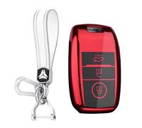 KUNIO Key Cover TPU Key Fob Cover fit for Kia Sportage Rio NIRO Sorento Stonic Ceed 2 Picanto GT Line Picanto X-line Soul K3 KX3 Keyless Key Protection Key Cover Key Fob 3 Buttons C Red