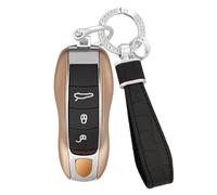 KUNIO Key Fob Car Key Case 2 Pieces/Set Fits Porsche 911 Cayenne 958 95B Macan 970 Panamera 2024 2023 2022 Key Case 3 Buttons ABS Protective Case Rose Gold