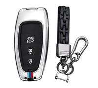 KUNIO Key Fob Cover fit for Hyundai Tucson NX4 Ioniq 5 Santa Fe Nexo 2021 2022 2023 key fob cover Metal Cover Key Cover Key Fob 3 Buttons Silver
