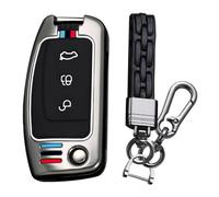 KUNIO Key Fob Cover fit ford Fiesta Focus MK2 C-Max B-Max Eco Sport Escort Tourneo Courier Ecosport key fob cover Metal Cover Key Cover Key Holder Key Case Key Fob A Black