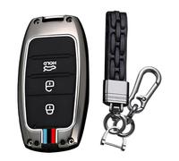 KUNIO Keyless Key Case Fits Kia Sportage Rio Niro Sorento Stonic Ceed 2 Picanto GT Line Picanto X-line Soul Protection Metal Key Cover Key Fob 3 Buttons, A Black, keyless 3 Tasten