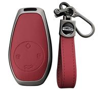 KUNIO Keyless Key Cover for Leapmotor T03 S01 C11 for Leap Motor Key Protector Zinc Alloy Housing Key Cover Key Fob 4 Buttons A Red