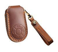 KUNIO Leather Key Case for GWM for HAVAL for Great Wall for ORA R1 R2 Good Cat White Cat IQ GT Car Key Protection Key Cover Key Ring Gift Brown