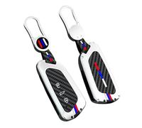 KUNIO Luminous Effect Silicone Key Fob Cover Case Fit for VW Golf 8 Atlas ID.3 ID.4 GTI MK8 Skoda Octavia 2025 Passt Zinc Alloy Carbon Fiber Pattern Key Protector Accessories Silver-Short Keychain