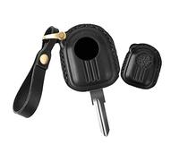 KUNIO Motorcycle Key Cover Fits Peugeot Django 150 Scooter Leather Key Case Key Cover Key Fob Motorcycle Key Cover Black