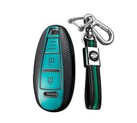 KUNIO Samrt Car Key Fob Cover fit for Suzuki Vitara Swift Ignis Kizashi SX4 Baleno Ertiga Samurai S-Cross Accessories Key Cover TPU Leather Texture Key Chain Key Box Key Case Green