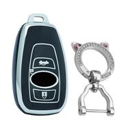 KUNIO TPU Car Key Fob Cover Case Fit for Subaru Forester BRZ Legacy B4 XV Outback Keychain Key Holder Key Cover 3 Button, C Black, C Black