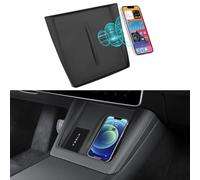 KUNIST Upgrade Silicone Mat for 2024 Tesla Model 3 Highland Center Console Wireless Charging Protector, Black