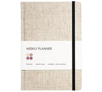 Kunitsa Co. Undated Planner - Hardcover, with Habit Tracker & Goal Setting - Weekly, Full Year (Oat)
