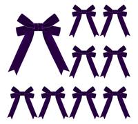 Kunjocy 10 Pcs Flannel Christmas Bows, Velvet Double Christmas Bows Christmas Tree Ornaments Bows Christmas Wreaths Bows for Xmas Garland Home Holiday Party Gift Wrapping (Purple)