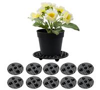 Kunjocy 10 Pcs Plant Level Pot Elevator, 20cm Heavy Duty Plant Stand Black Feet for Garden Pots Plant Flower Pot Stand Holder for Indoor Outdoor Garden Deck Floor Protector (10 Pcs)