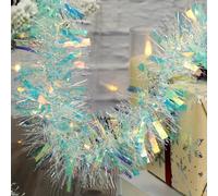 Kunjocy 10M/32.8Ft Chunky Christmas Tinsel Garland, Metallic Twist Tinsel for Xmas Tree, Doorway, Window Decor (Blue)