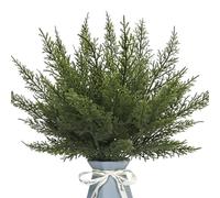 Kunjocy Pack of 24 Artificial Plants Pine Needles Branches, Plastic Faux Pine Leaves Picks Christmas Fake Greenery Pine Sprigs for DIY Christmas Garland Wreath Making Supplies Home Decoration (Green)