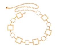 KunJoe Gold Loop Chain Belts for Women Fashion Metal Circle Belt Disco Belt for Jeans Dress, Gold 2, S