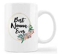 kunlisa Best Nonna Ever Floral Mug Cup,Best Grandma Ceramic Mug-11oz Coffee Milk Tea Mug Cup,Farmhouse Home Decor,Grandmother Grandma Nonna Birthday Mother's Day Gifts From Grandson Granddaughter