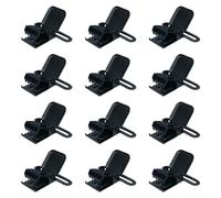 KUNN 2 Inch Metal Suspenders Clips Replacement Heavy Duty Rugged Fasteners Clips, Black-12pcs, 12
