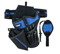 KUNN 3-in-1 Left-handed Drill Holster Set with Tool Belt and Magnetic Wristband, Cordless Drill Holster, Impact Driver Holster with Bit Pouch,Drill Holder for Tool Belt, Black and Blue