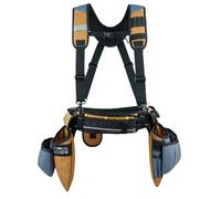 KUNN Carpenter Tool Belt with Suspenders Pro Framer Suspension Tool Rig for Construction Contractors and Electrician,Khaki