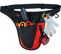 KUNN Garden Tool Belt,Durable Adjustable Tool Belt Waist Pouch with 4 Pocket for Women Men Gardeners Florist Red