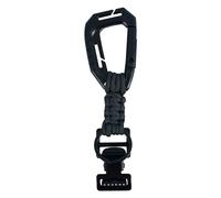 KUNN Glove Clips with Plastic Carabiner and Paracord, Metal Clips for Heavy Duty Gloves, with Key Ring for Tactical Backpack, Black