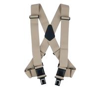 KUNN Men's Side Clip Suspenders,2 inch Heavy Duty Hook End Belt Adjustable Suspender, Khaki, One Size