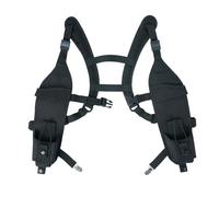 KUNN Radio Harness with Chest Buckle, Double Shoulder Holder for Walkie Talkie, Universal Holster for Police, Black