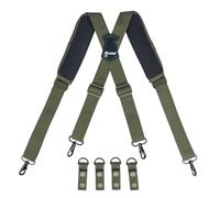 KUNN Tactical Harness Police Suspenders for Duty Belt with Metal Hook Adjustable Padded Shoulder Pads,Army Green