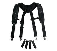 KUNN Tool Belt Suspenders Padded Carpenter Construction Electrician Work Suspender with Attachment Loops for Men,Black