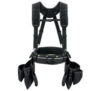 KUNN Tool Belt with Suspenders Professional Framer's Construction Rig with Suspenders and 22 Pockets for Carpenter, Electrician, Roofing,Black