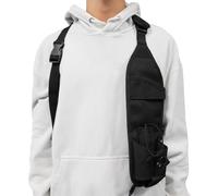 KUNN Universal Left Side Radio Shoulder Holster,Two-Way Radio Holder with Belt Clip,Radio Harness for BaoFeng,Motorola,Walkie Talkie Holder for Firefighter,Police(Black,Left)