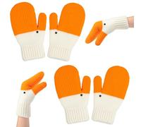 Kunoli 2 Pairs Silly Goose Gloves,Cute Goose Mittens,Thickened Knit Gloves