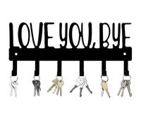 Kunoli Key Holder, Love You Bye Entryway Metal Key Hooks with 6 Hooks, Wall Mounted Decorative Key Rack for Front Door, Hallway & Home Organization (A-Z)