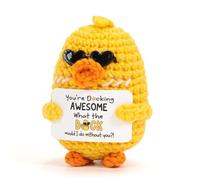 Kunoli Positive Duck Gift, Emotional - Support & Good - Luck Knitted Toy with an Encouraging Affirmation Card, Cute Stuff for Woman, Men, Kids