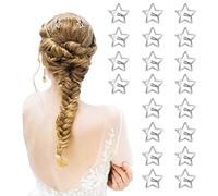 Kunoli Star Hair Clip Y2K Accessories Silver Clips 20pcs, Snap Women Metal for Girls, Cute Girl Hairpins Barrettes Women, Girls