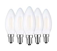 KUNOQXHA C35 LED Candelabra Bulb 6W Dimmable, 60W Equivalent LED Light Bulbs E12 Base LED Filament Chandelier Bulb 2700K Warm White Light 600 Lumens Eye-Protect Frosted Glass Cover 5 Pack