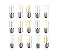 KUNOQXHA E12 Candelabra LED Light Bulbs, 0.6W Dimmable Night Light Bulbs 6 Watt Equivalent T16 Decorative LED Filament Bulb E12 Chandelier Base 2700K Warm White 50LM Clear Glass 15 Pack