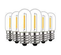 KUNOQXHA E12 Candelabra LED Light Bulbs, 0.6W Dimmable Night Light Bulbs 6 Watt Equivalent T16 Decorative LED Filament Bulb E12 Chandelier Base 2700K Warm White 50LM Clear Glass 6 Pack