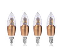 KUNOQXHA LED Candelabra Bulb Corn Bulbs, 100 Watt Equivalent 12W Led Light Bulb 3000K-6000K 1200Lumens E12 E14 Candle Base Chandelier Bulbs AC85-265V Mini Torpedo Shape 4 Packs