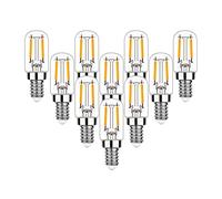 KUNOQXHA T20 E14 Night Light Bulbs, 2W Deep Dimming Non Flicker LED Candelabra Bulb 20W Equivalent Salt Lamp Bulb 2200K Warm White 200 Lumens E14 Tubular Small Filament Bulbs 5 Pack