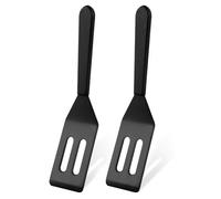 Kunovo 2 Pack Small Spatula for Nonstick Cookware, Heat-Resistant Silicone, Black-2