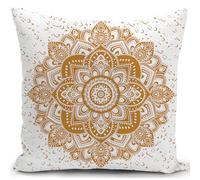 KUNQIAN Boho Cushion Cover Bohemian Mandala Aesthetic Room Decor Gift Throw Pillow Casefor Home Livingroom Bedroom Couch Bed Sofa 18"x18"