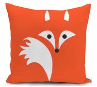 KUNQIAN Fox Cushion Cover Orange Decorations Gift for Women Kids Pillow Cover Ornament Decor Home Livingroom Couch Sofa 18"x18"(45x45cm)