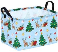 KUNRO Christmas Gift Storage Basket Rectangle Toy Bin storage organizer for Nursery Hamper Home,Kids Bedroom Laundry Hamper Baby Shelf Baskets.