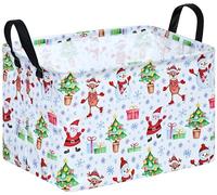 KUNRO Christmas Gift Storage Basket Rectangle Toy Bin storage organizer for Nursery Hamper Home,Kids Bedroom Laundry Hamper Baby Shelf Baskets.