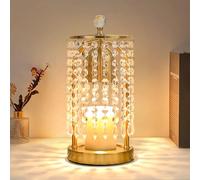 KunruiTAI Gold Candle Warmer Lamp with Timer and Dimmer - Electric Candle Warmer,Crystal Candle Lamp for Bedroom Decor,Flameless Scented Candle Light Warmer,House Warming Gift New Home for Women