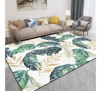 Kunsen Bedside Rugs For Bedrooms hallway runner Green The washable leaf pattern is suitable living rooms and corridors 80x160CM