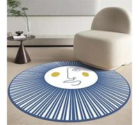 Kunsen Großer Teppich 140x140cm Bleu Soft and durable modern stripes for use in the living room bedroom, especially by bedside Kids Carpet Rechteckig