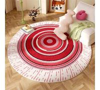 Kunsen Large Rugs 100x100cm Rouge Soft and durable modern stripes for use in the living room bedroom, especially by bedside Decor Kids Bedroom Rug