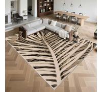 Kunsen Machine Washable Rugs for Bedroom 200x240cm,Leaf Pattern,Short Pile for Living Room,Home Office,Kitchen Brown